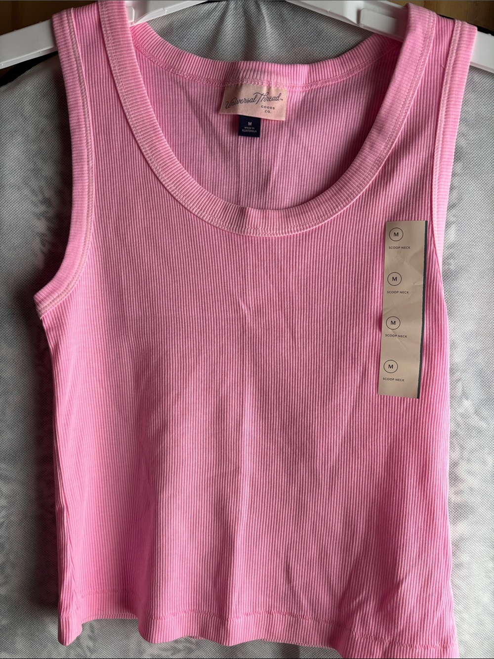 Universal Thread Pink Ribbed Scoop Neck Tank Top
